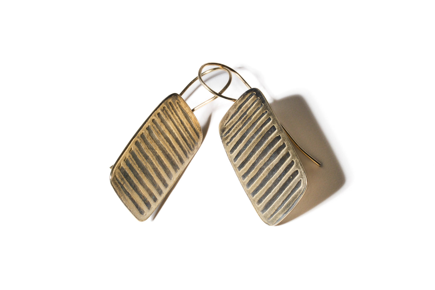Rectangular Gold Earrings