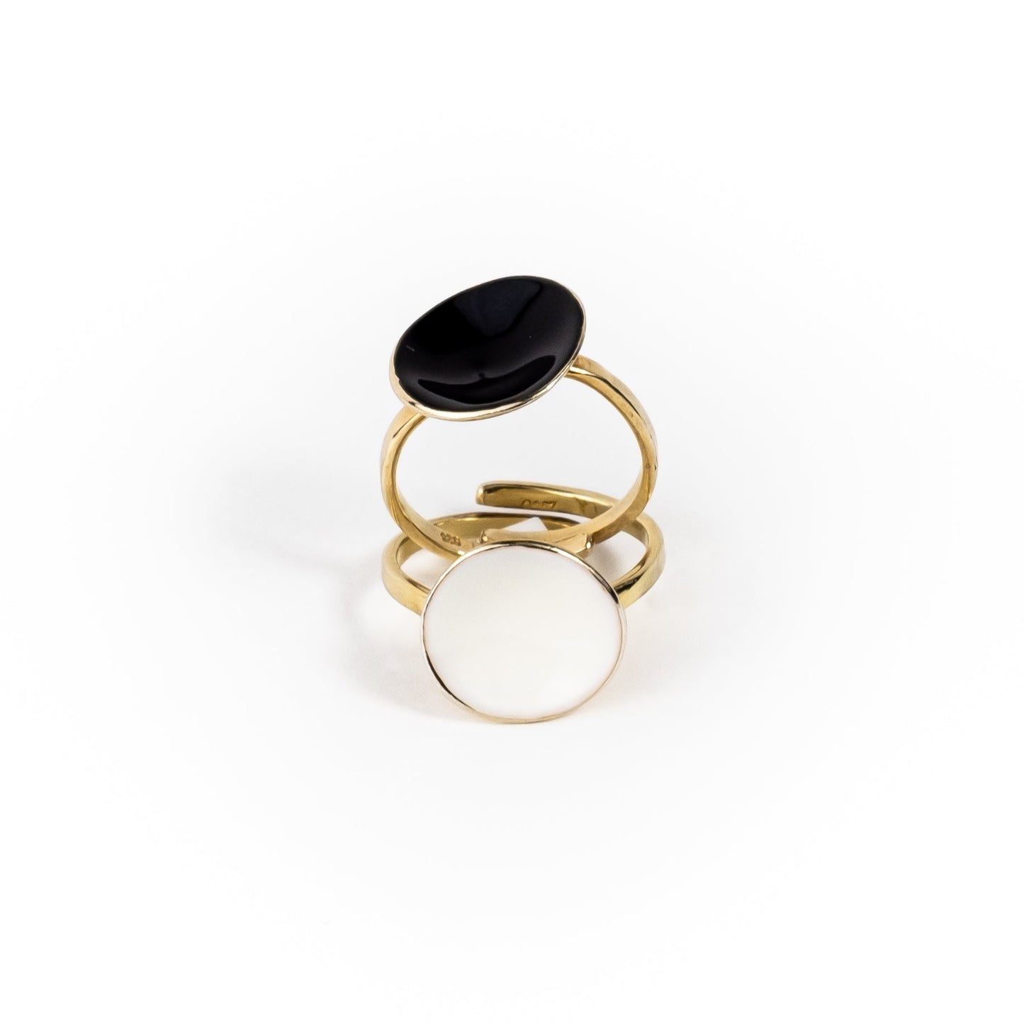 Golden Black Dot Ring