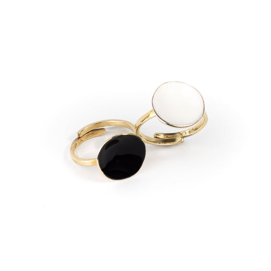Golden White Dot Ring