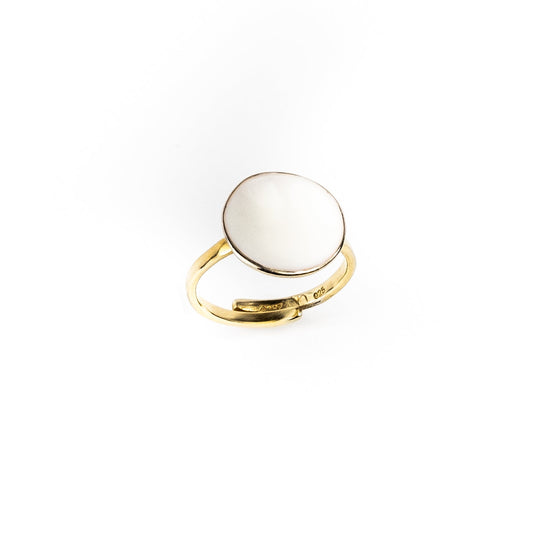 Golden Black Dot Ring