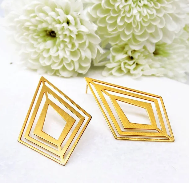 Golden Rhombus Earrings