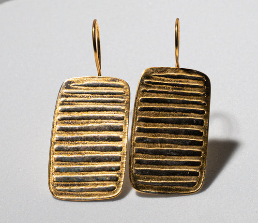 Rectangular Gold Earrings